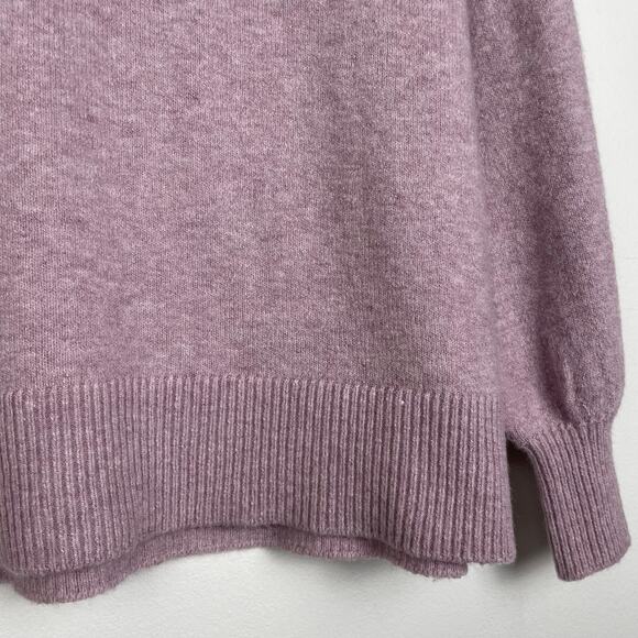 LOFT Slouchy Henley Sweater M Knit Pullover Long Sleeve Lilac Purple Cozy Lounge - Picture 10 of 12